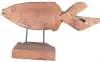 Product image 1 of the product “carved koi wood on stand M made from teak root pieces, 64cm length ”
